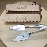 Pelle à gâteau gravée communion ou baptême avec coffret – vue 2