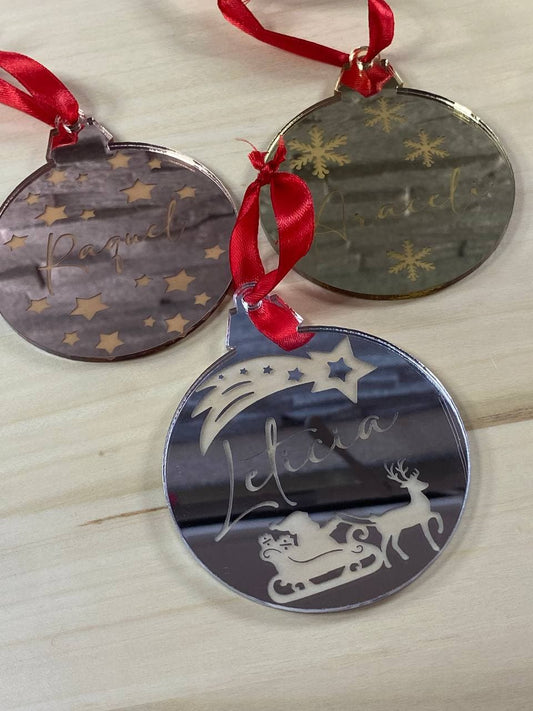 Boules de Noël en acrylique effet miroir
