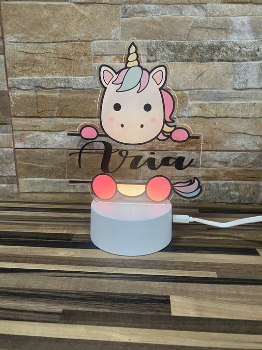 Lampe en couleur licorne
